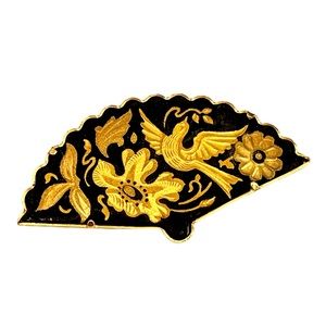 Damascene Fan Vintage with Trombone Clasp